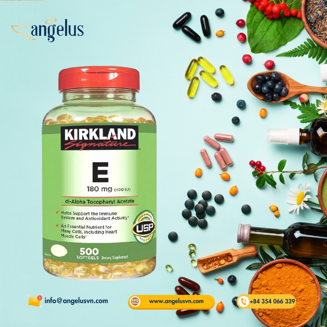 Kirkland Viên Uống Bổ Sung Vitamin E Làm Đẹp Da 180mg 500 Viên